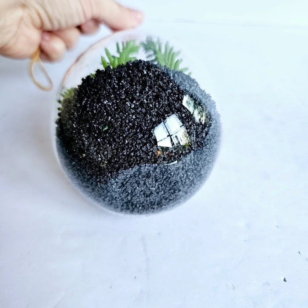 Set of 2 Glass Teardrop‎ Hanging Terrariums with Faux Succulents Home Decor